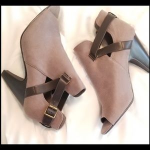 Open toe booties